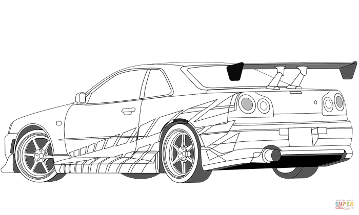 Nissan skyline drawing easy sillouette