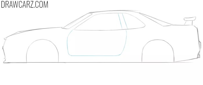 Nissan skyline drawing easy sillouette