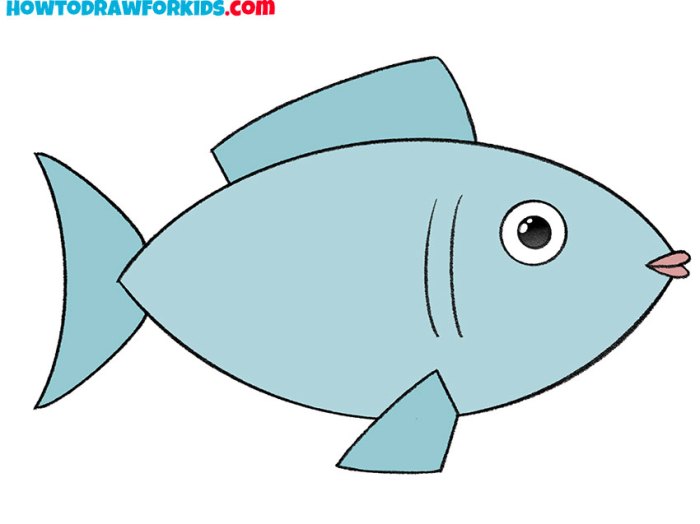 Saltwater fish easy drawing