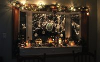 Christmas decor for bay window