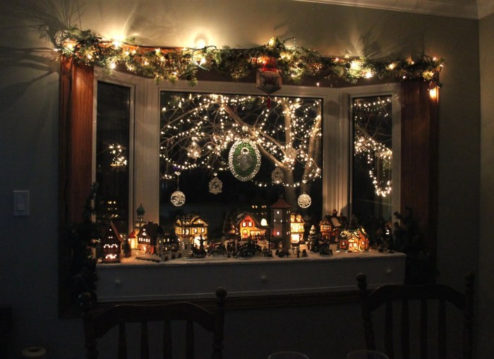 Christmas decor for bay window