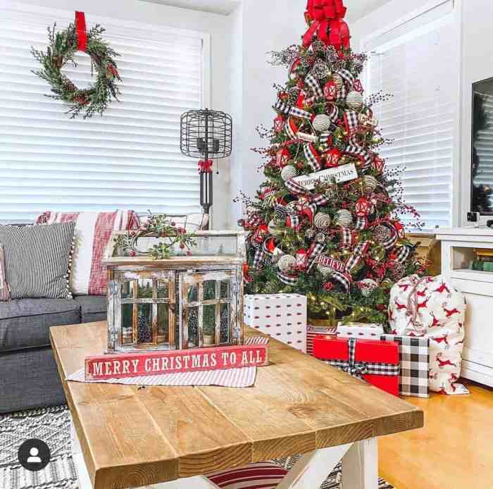 Black and white buffalo plaid christmas decor