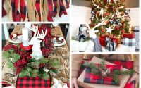 Black and white buffalo plaid christmas decor