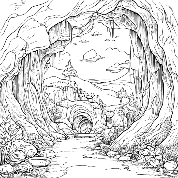 Cave animals coloring pages