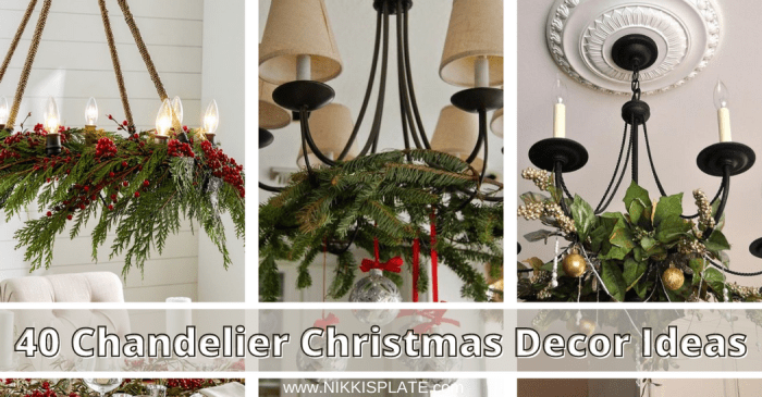 Christmas decor for chandelier