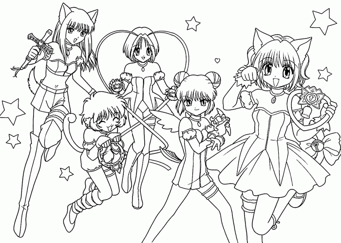 Anime style coloring pages