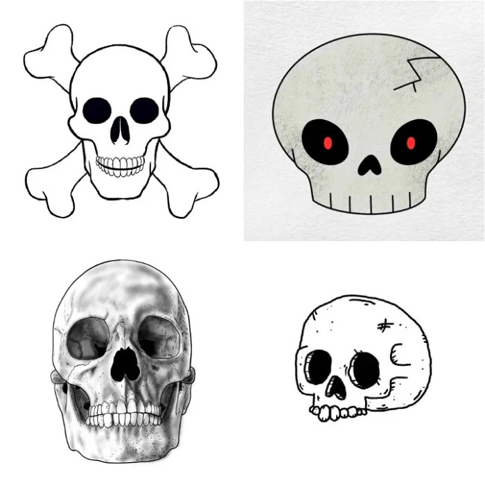 Skull quick easy drawing