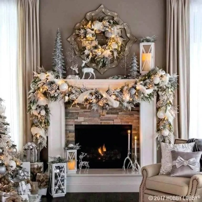 Fireplace mantel decor christmas