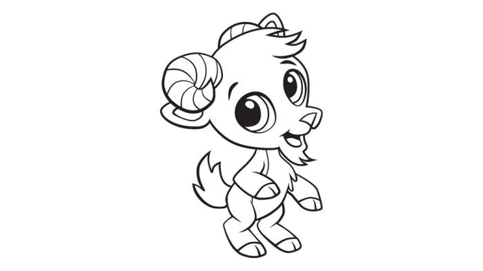 Coloring pages animals goat