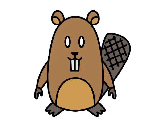 Easy drawing of beaver