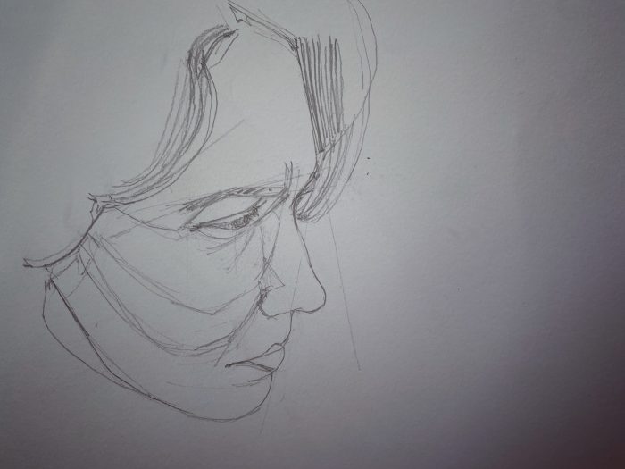 Easy drawing of a person's face