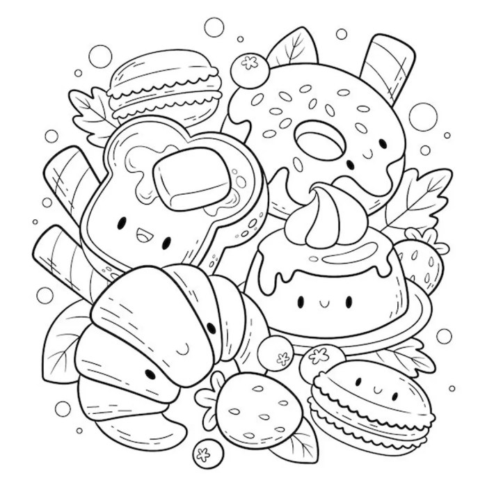 Coloring pages anime food girls