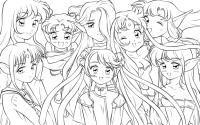 Coloring pages of anime grup