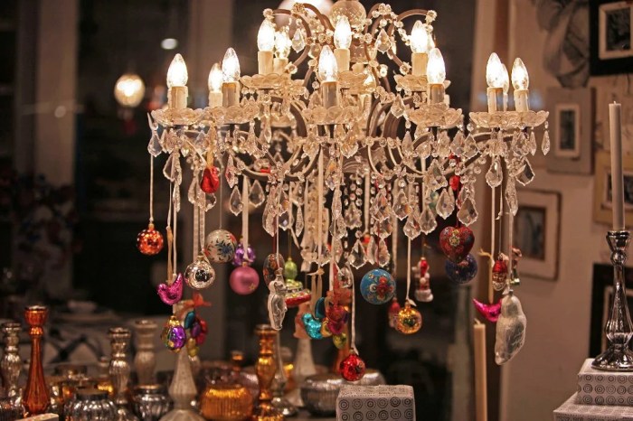 Christmas decor for chandelier