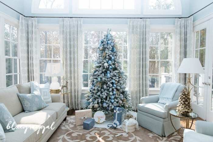 Blue decor christmas tree