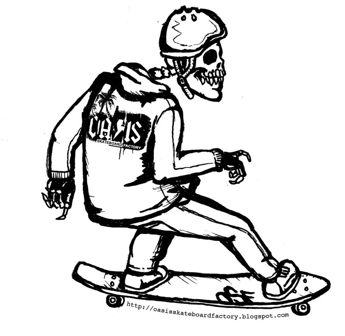 Easy drawing of a broken skateboard