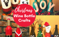 Christmas decor with wine bottles