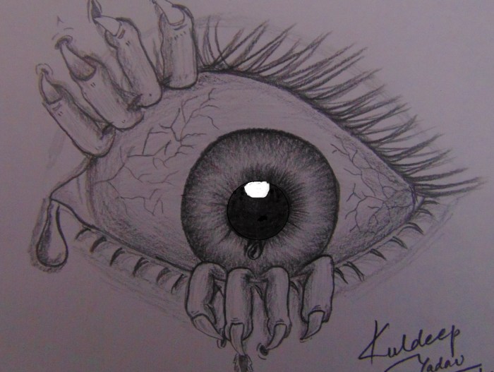 Easy spooky eye drawing