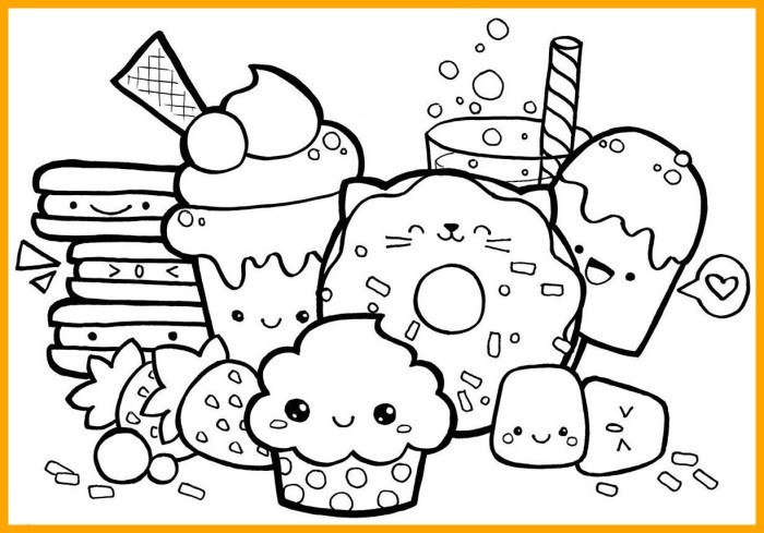 Coloring pages anime food girls