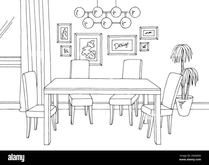 Animation dinning room drawing easy