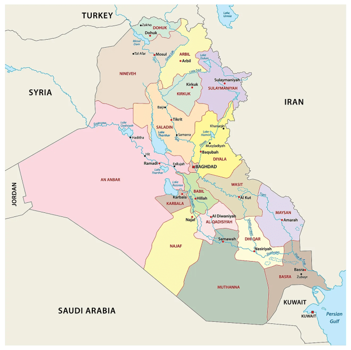 Easy drawing of iraq and kuwait