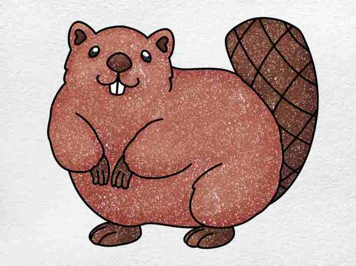 Easy drawing of beaver