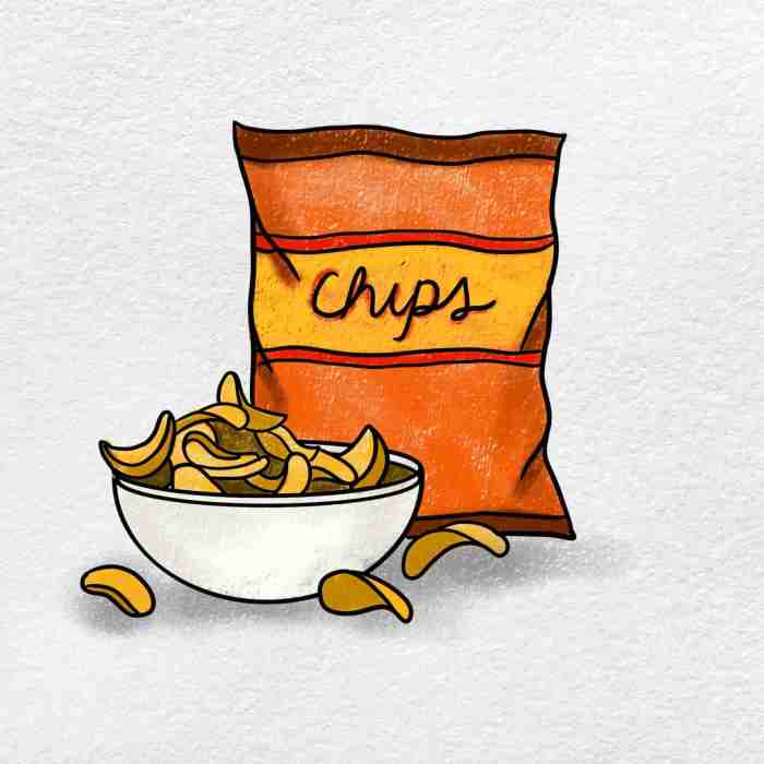 Chips y salsa drawing easy