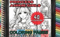 Cute anime princess coloring