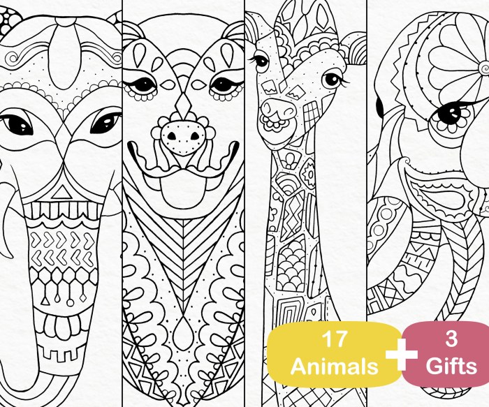 Animal zentangle coloring page