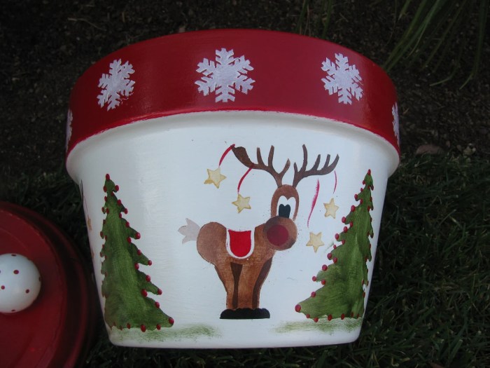 Christmas decor for flower pots