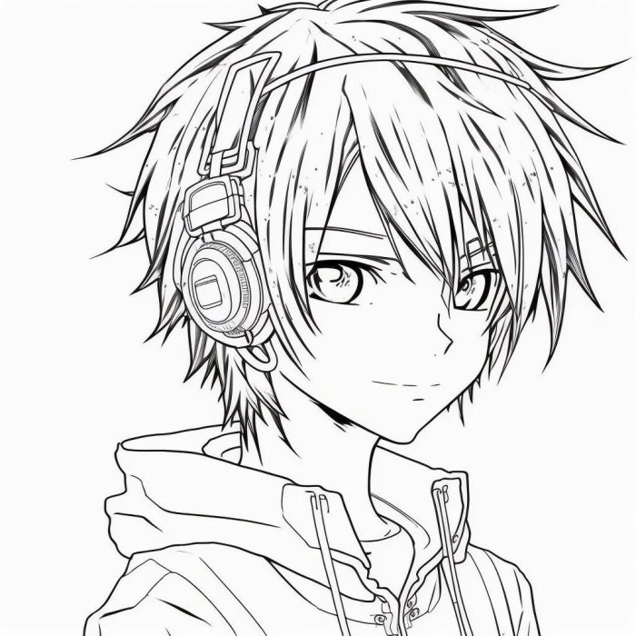 Anime style coloring pages