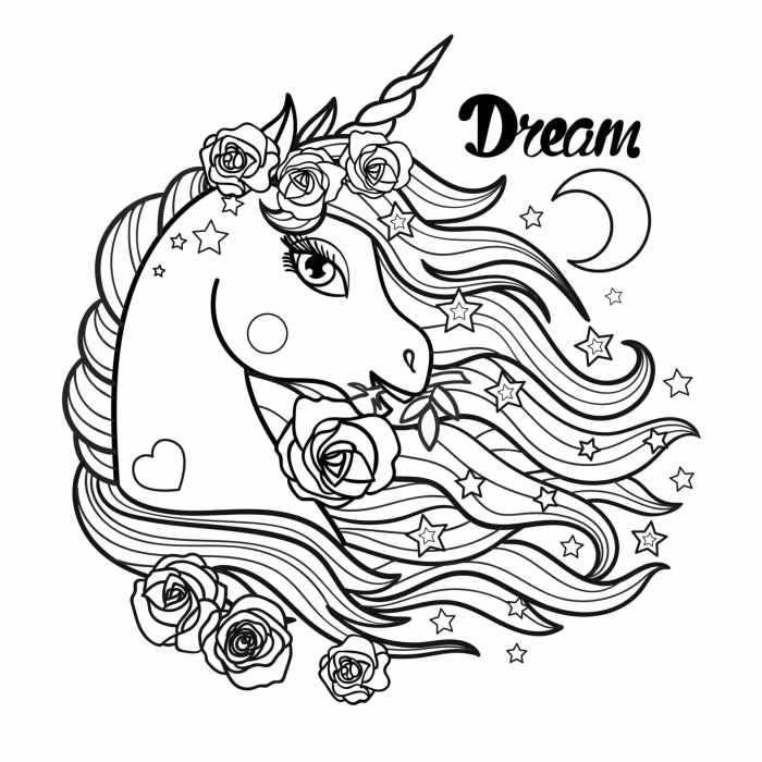 Unicorn cute animal coloring pages