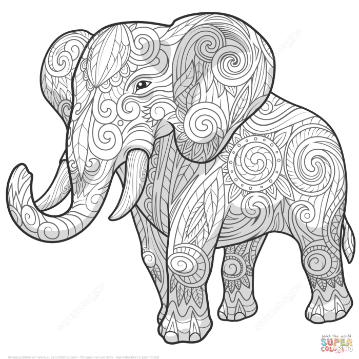 Animal zentangle coloring page